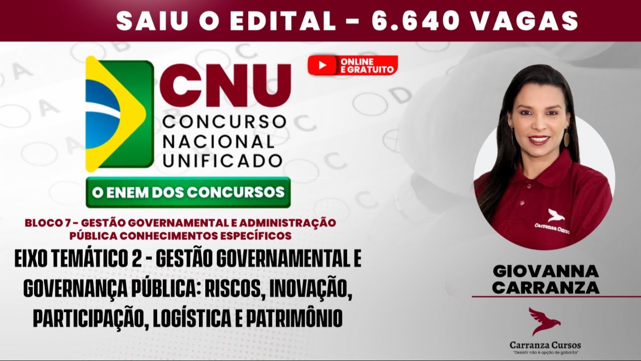 CNU - Gestão Governamental e Governança Pública - Eixo Temático 2 - Concurso