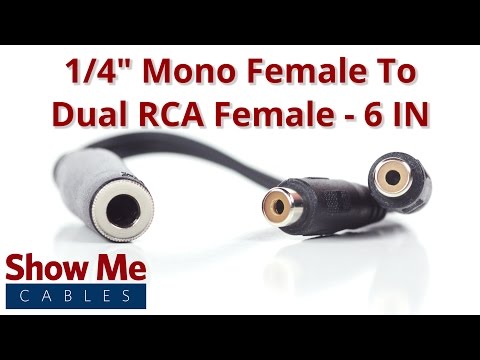 1/4 Inch Mono Female To Dual RCA Female Adapter #27-140-055
