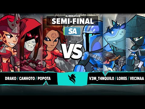 Drako, Canhoto & Popota vs Vecinaa, Lores & V3M_T4NQUIL0 - Elim. Semi Final - Brawlball Championship