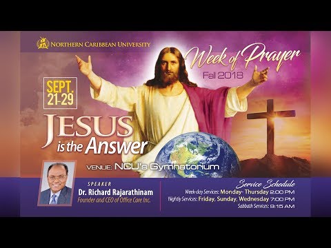 NCU FALL WEEK OF PRAYER 2018 - "JESUS IS THE ANSWER" - 26-09-18 EVENING | LIVE STREAM