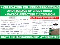 Cultivation Collection Processing and Storage of Crude Drugs | Factor Affecting cultivation| P-1 U-1
