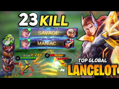 SAVAGE & MANIAC! Lancelot Fast Hand [ Top Global Lancelot Build & Gameplay ] By Cyber. - MLBB