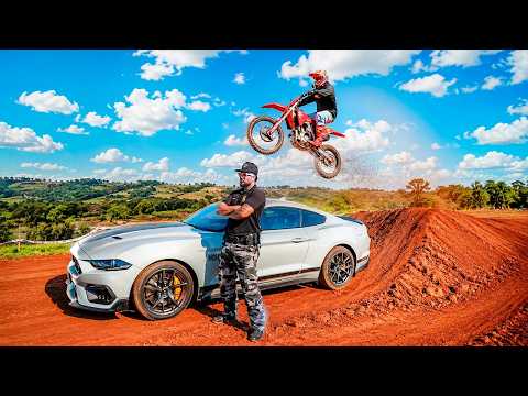 RAMPEI O MUSTANG DO LEO COM A MINHA MOTO KKKKKKKK