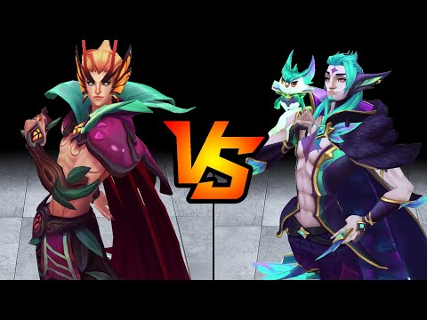 Elderwood Rakan vs Star Guardian Rakan Skin Comparison Spotlight (League of Legends)
