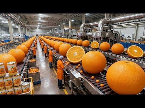INSIDE THE MEGA juice FACTORY -- How Millions of Orange Juice Bottles Are Made Daily....