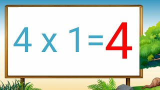 Table of 4, Learn Multiplication Table of Four 4 x 1 = 4, 4 ka Table, 4 Times Tables, Maths table