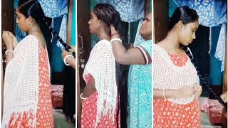 Download lagu Long hair combing and hair oiling make aa single braid // most requested video mp3