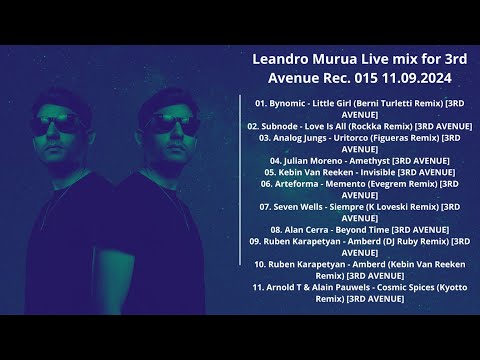 Leandro Murua Live mix for 3rd Avenue Rec. 015 11.09.2024 WITH TRACKLIST