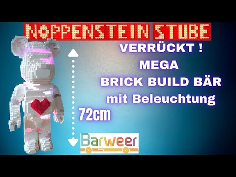72cm großer Brick Build Love Bear 3098 Teile | Beleuchtung | Barweer | Das Teil ist total verrückt