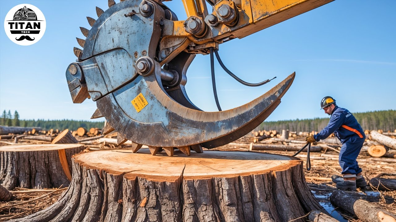 Extreme Dangerous Monster Stump Removal Excavator | Amazing Fastest Wood Chipper Machines #4