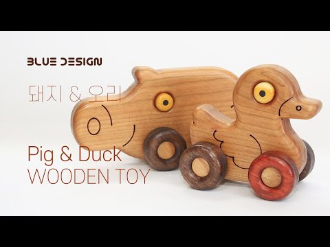 Making wooden animal toys with laser lines (Pig & Duck)