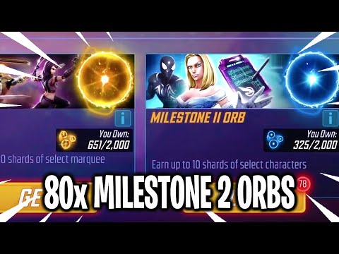 80x Milestone 2 Orb Opening! - MARVEL Strike Force - MSF