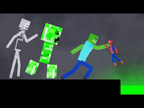 Spiderman vs Mutant Minecraft Creatures on Acid Sea in People Playground