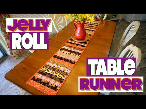 DIY Fall Jelly Roll Table Runner | The Sewing Room...