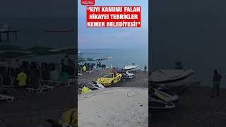 Kemer halk plajında halka ayrılan yeri görüntüleyen vatandaş isyan ett