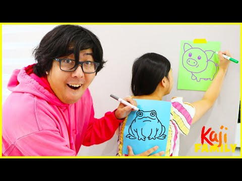 Drawing on my back challenge Mommy vs Daddy!!!