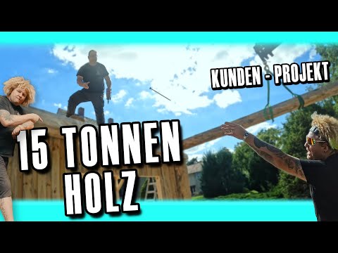 Kunden-Projekt mit 15 Tonnen Holz | HKS auf Baustelle