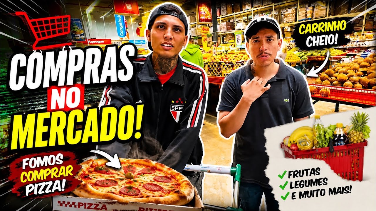 FUI AO MERCADO COMPRAR INGREDIENTES PARA FAZER A NOITE DA PIZZA 🍕 