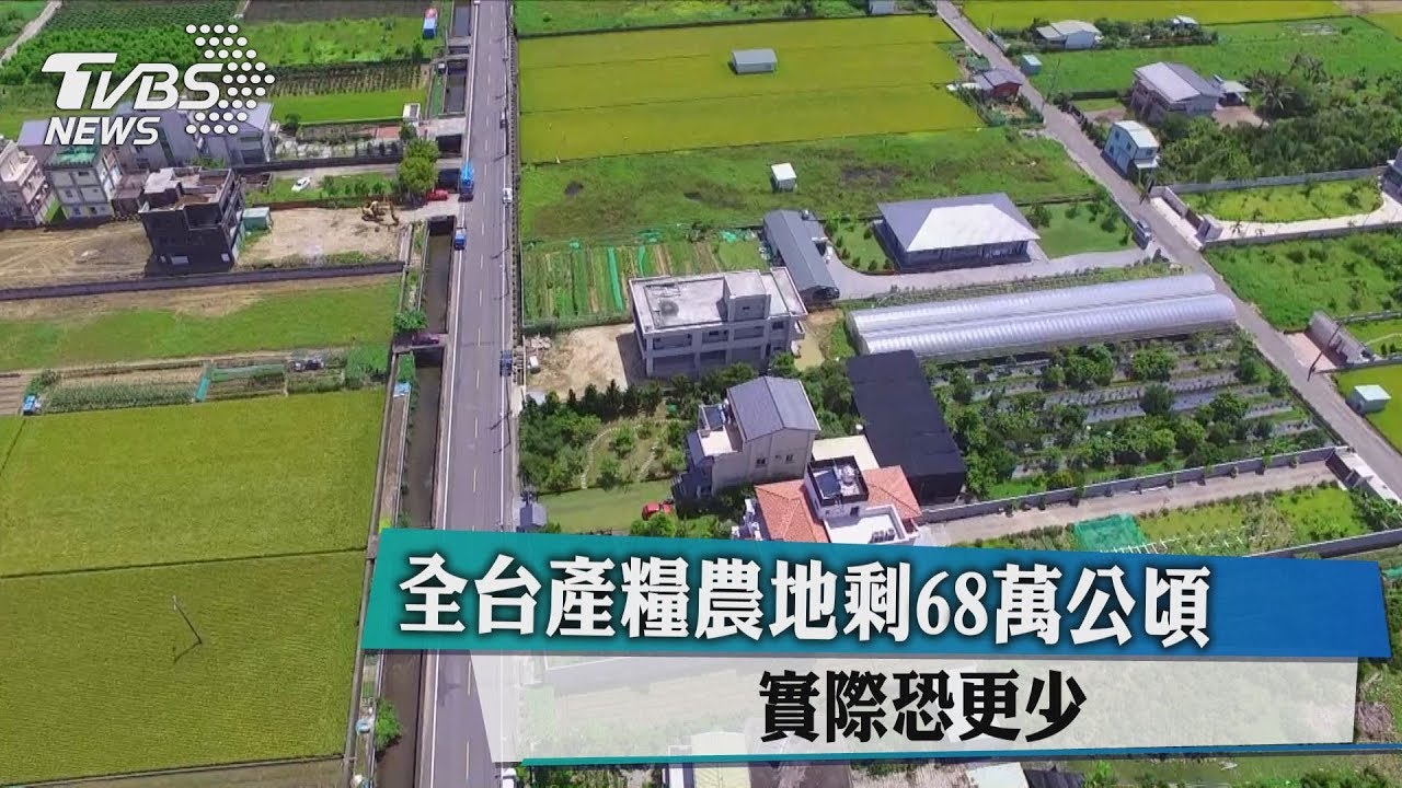 全台產糧農地剩68萬公頃 實際恐更少