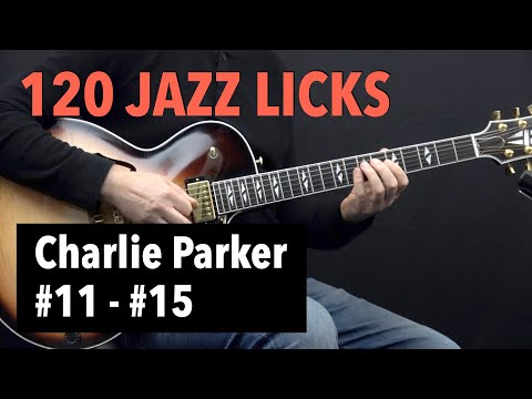 5 Charlie Parker Bebop Jazz Guitar Licks with Tabs (Lick #11 - #15)