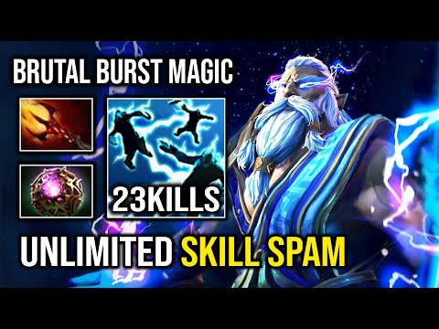 Unlimited Skill Spam 1 Shot Full Magic God Brutal Burst Damage Zeus 7.33d Dota 2