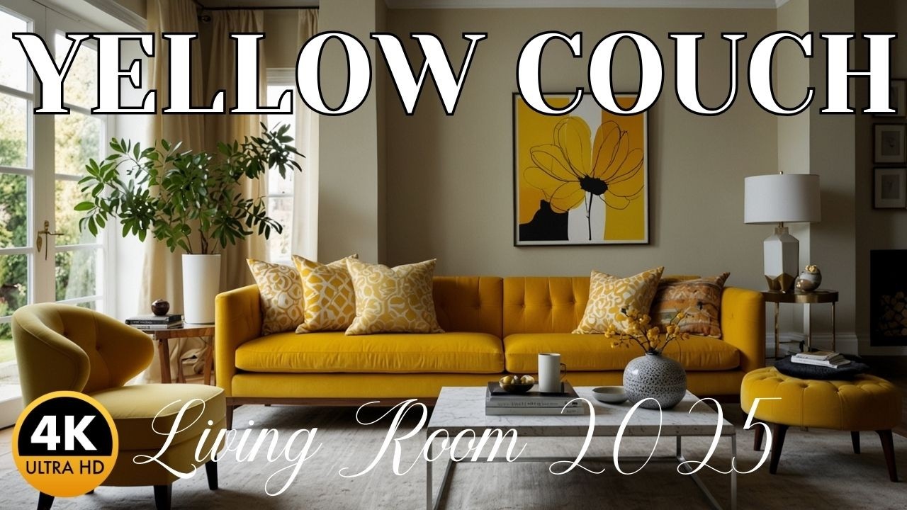 4K | Yellow Couch & Setting Ideas for a Stunning Living Room