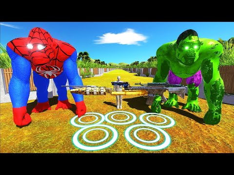 DEATH RUN with SPIDERMAN GORO & HULK GORO FPS PERSPECTIVE - Animal Revolt Battle Simulator