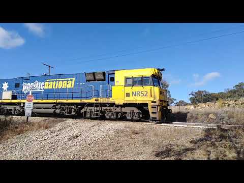 NR52, LDP002 & TT113 on loaded steel train at Bethungra Spiral (7/7/21)
