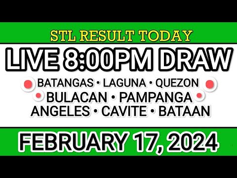 LIVE 8PM STL PARES RESULT FEB 17, 2024 #batangas #laguna #bulacan #cavite #rizal #quezon #pampanga