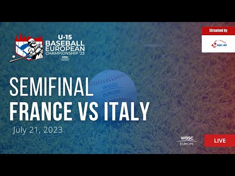 12 U-15 Baseball European Championship Semifinal: France VS Italy