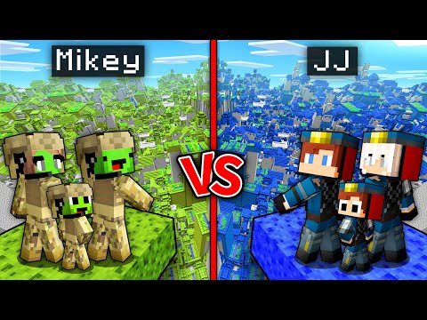 JJ and Mikey : MILITARY vs SWAT Village Family Battle in Minecraft - Maizen