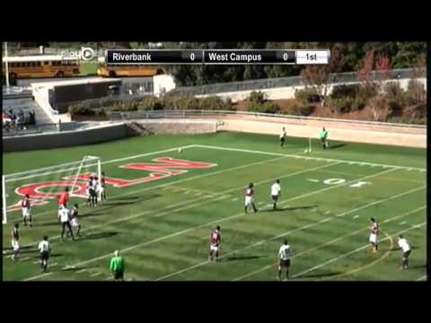 Corner kick and header for a goal by #10 Deondre Hamblin of West Campus
