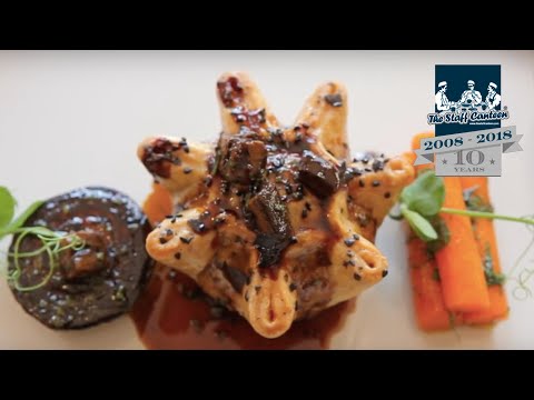 Irish Ox cheek & pickled walnut pie, onion, glacé carrots, beef fat mash recipe by Adam Bennett