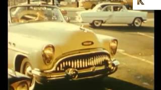 1950s Drive in Diner, Hamburgers, Americana, Rare Color Home Movie Footage