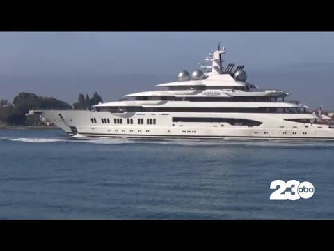 Russian superyacht seized by US arrives in San Diego Bay