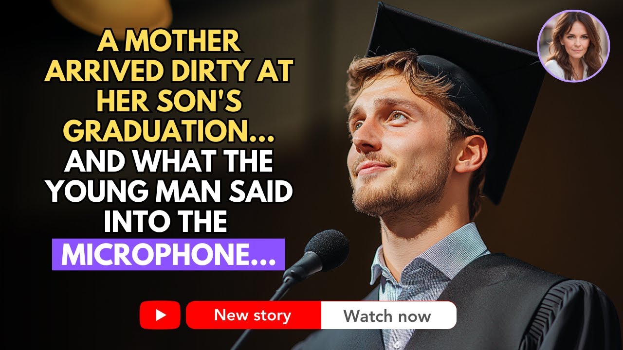 A MOTHER ARRIVED DIRTY AT HER SON'S GRADUATION... AND WHAT THE YOUNG MAN SAID INTO THE MICROPHONE...