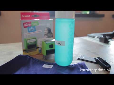 Schoolstempel Trodat Label Your Life. Personaliseer de kleding, broodtrommels en flesjes van je kids