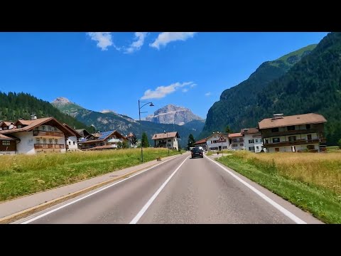 🇮🇹 Driving VAL DI FASSA Italy | CANAZEI - Dolomites Scenic Drive | 4k60fps