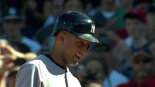 Derek Jeter exits to an ovation after final at-bat at Fenway Park