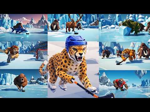 🏒🥇❄️🔺🦕 ABC Prähistorisches Low-Polygon-Eishockeylied | Dino-Tiere Olympiasieger | Jumpy Jungle TV
