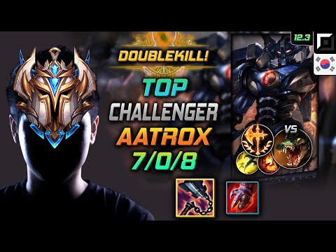 Challenger Aatrox Top vs Renekton - 챌린저 탑 아트록스 선혈 정복자 - LOL KR 12.3