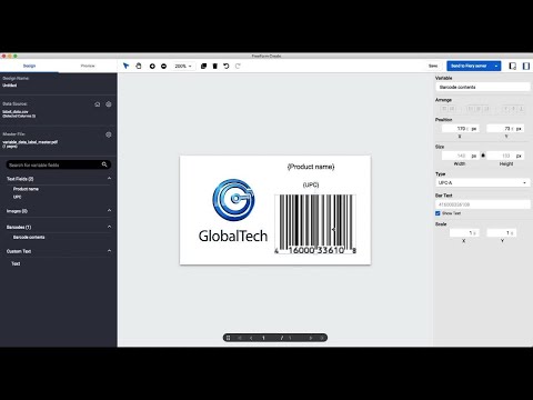 Fiery FreeForm Create: Label with barcodes