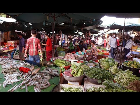 Morning Phsar Kandal Market - Walking Around Phsar Kandal Food Market @ Wat Nalaom