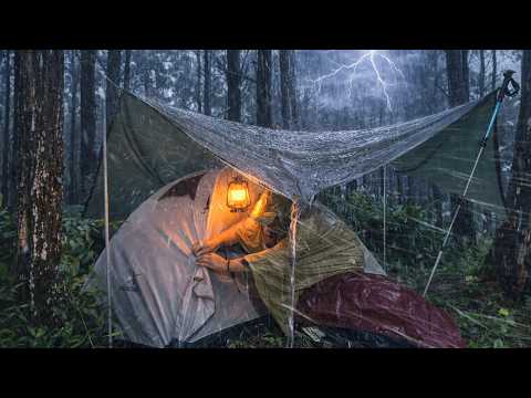 ⚡ TRAPPED ALONE IN A DEADLY STORM — SOLO CAMPING NIGHT IN THE MOUNTAINS ⛈️