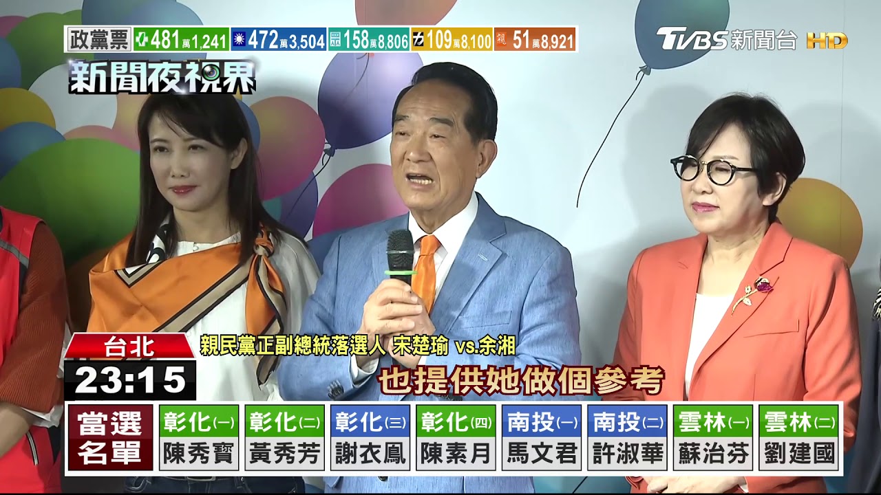 五度出征失利! 宋楚瑜:接受人民的決定