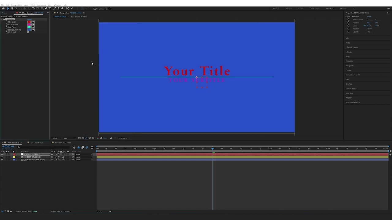 How to edit the Clean Title Intro in After Effects