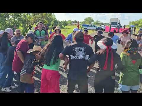 Manifestação contra o Marco Temporal em Amajari, Roraima, Brasil.