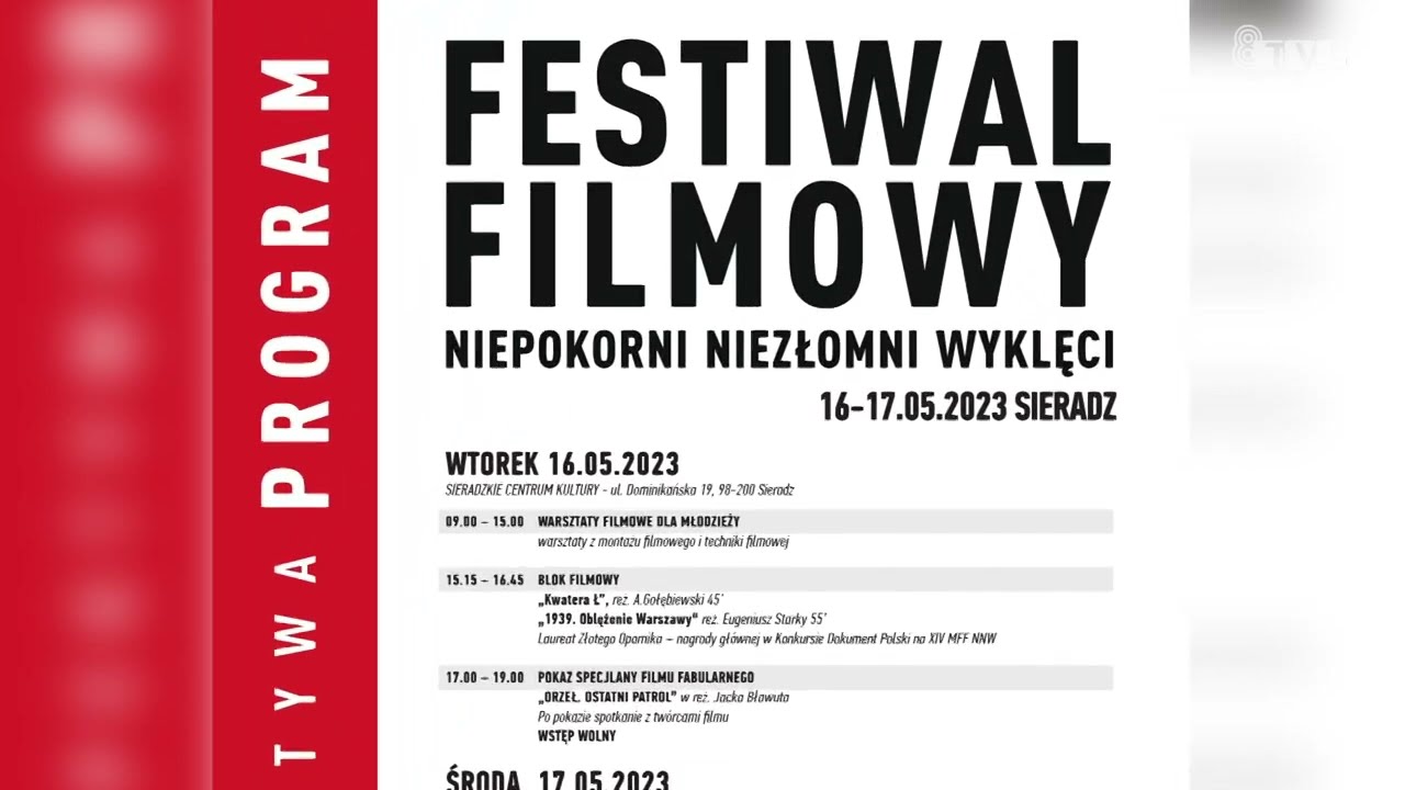 Festiwal filmowy „Niepokorni, Niezłomni, Wyklęci” w sieradzkim SCK – ogłoszenie