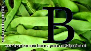 Easy slow ABC song Mozart classics of green beans