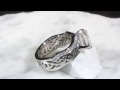 video - Tribal Pave Engagement Ring with Emerald Cut Diamond